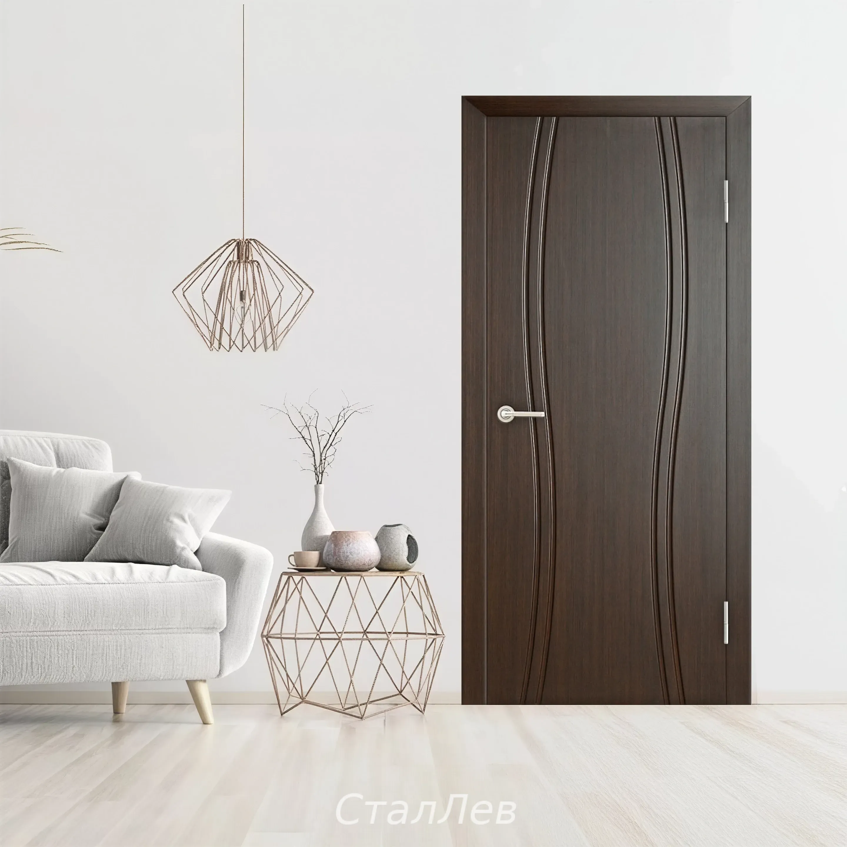 Межкомнатная ПВХ на заказ  дверь Сириус-2 ДГ в Коми